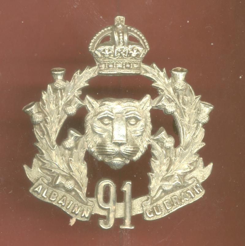 91st Regiment Canadian Highlanders, Argyll & Sutherland cap Badge