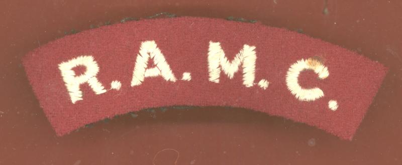 R.A.M.C. Royal Army Medical Corps cloth shoulder title