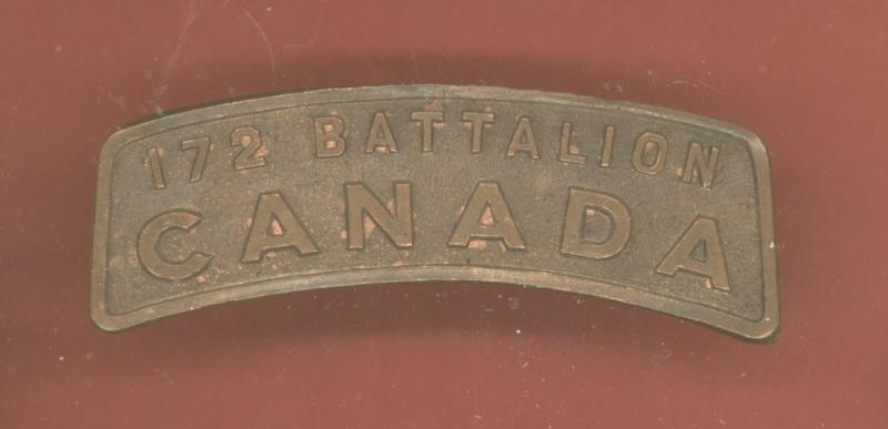 Canadian 172nd Rocky Mountain Rangers Bn. WW1 CEF shoulder title