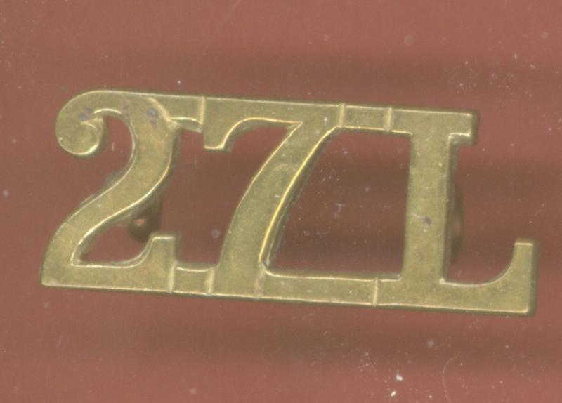 27L 27th Lancers WW2 War Raised shoulder title