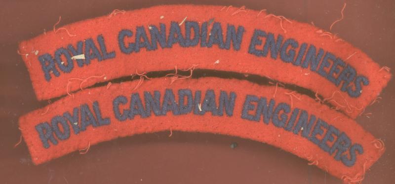 ROYAL CANADIAN ENGINEERS cloth shoulder titles