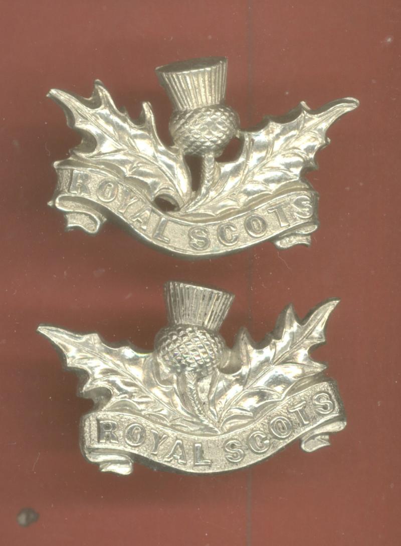 Scottish  Royal Scots Pipers collar badges