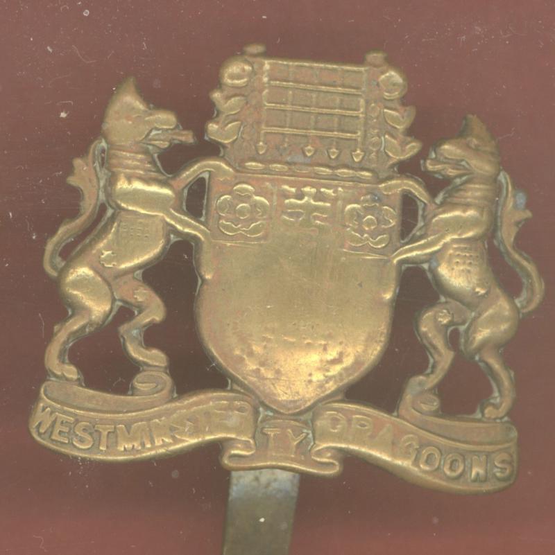 Westminster Dragoons Territorial Yeomanry WW1 OR's cap badge