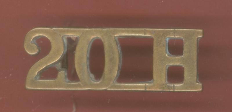 20 H 20th Hussars WW1 shoulder title