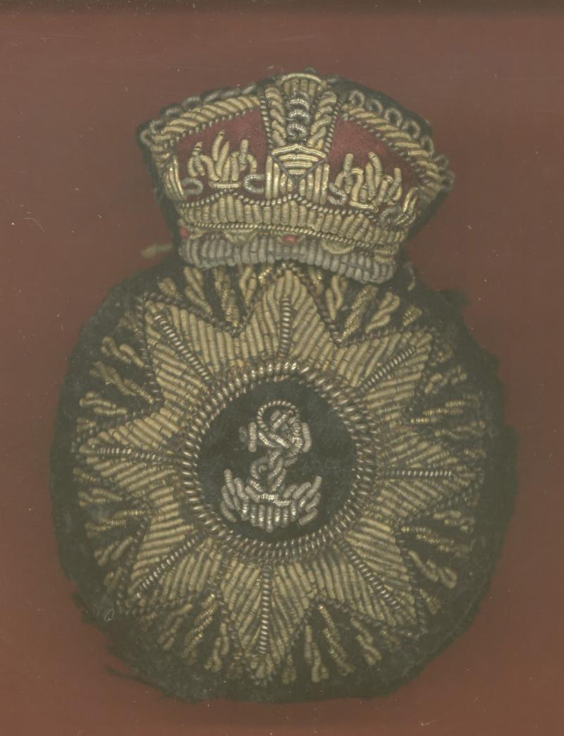 Royal Indian Marine Corps Victorian Officer's Bullion Cap Badge