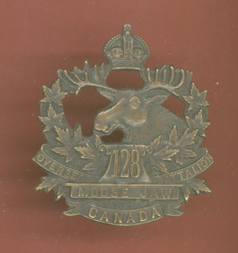 Canadian 128th Moose Jaw, Saskatchewan Bn. WW1 CEF cap badge