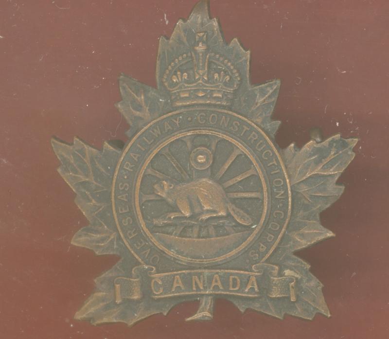 No 3 Canadian Railway Construction Corps. WW1 CEF cap badge