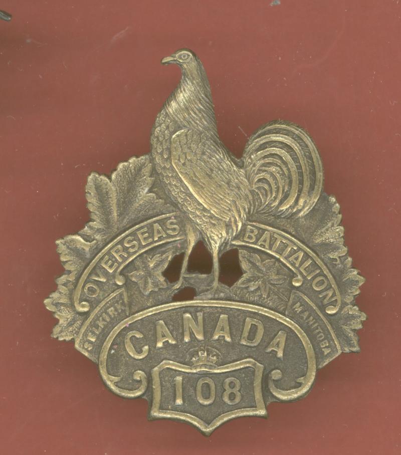 Canadian 108th Selkirk, Manitoba Bn. WW1 CEF cap badge