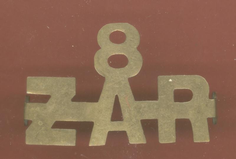 South African 8/ZAR 8th Zuid Afrikaans Ruiters WW1 shoulder title