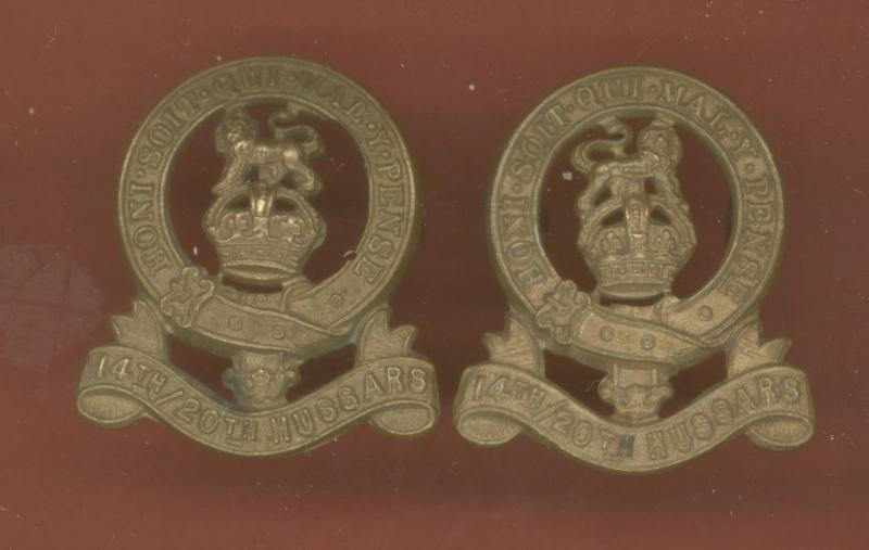 14th/20th King's Hussars OR's collar badges