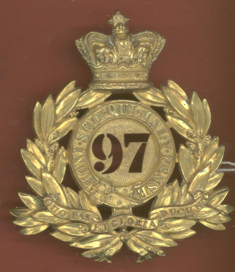 97th Earl of Ulster Regiment of Foot Officers shako plate c.1869-78