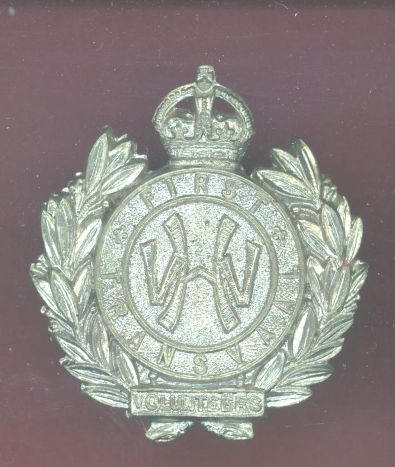 South African. First Transvaal Volunteers cap badge.