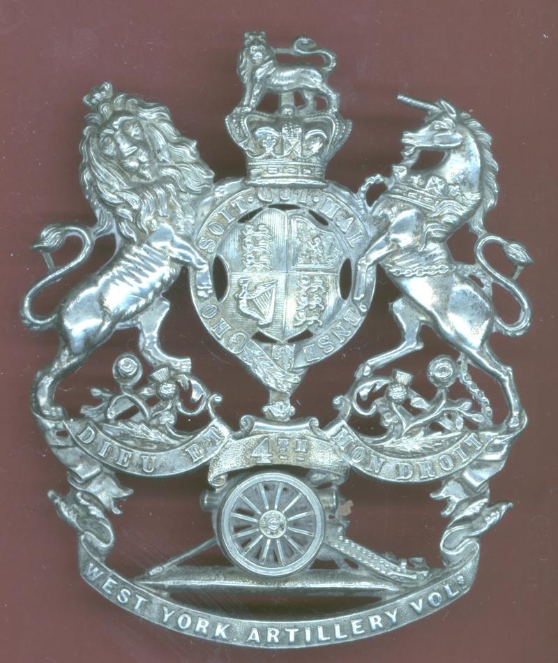4th West York Artillery Volunteers Victorian Officer's helmet plate