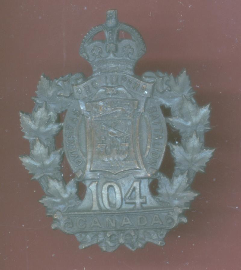 Canadian 104th Sussex New Brunswick Bn. WW1 CEF Officer's cap badge