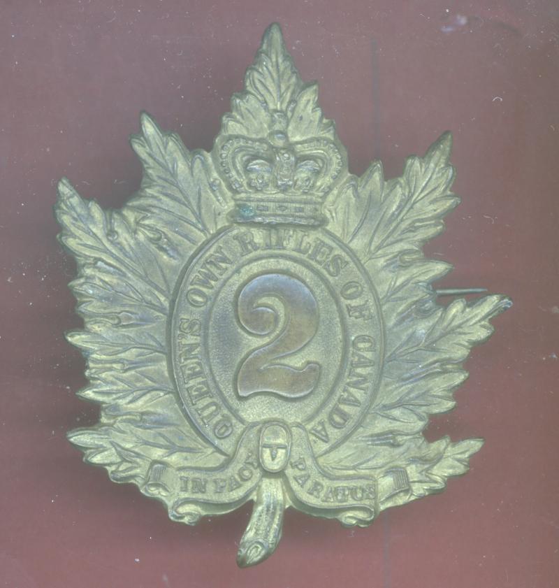 Canadian Militia 2nd Queen's Own Rifles of Canada Victorian glengarry badge