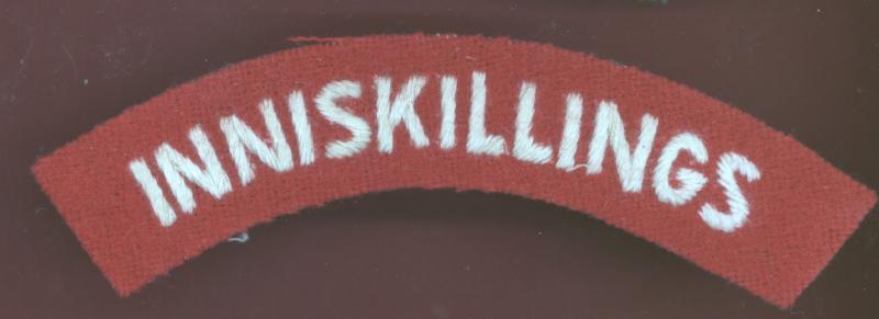 Royal Inniskilling Fusiliers Regiment WW2 cloth shoulder title