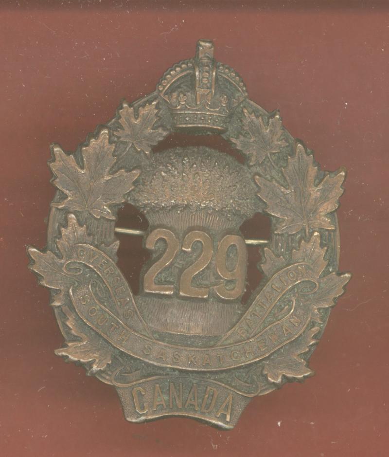 Canadian 229th South Saskatchewan Bn. WW1 CEF cap badge