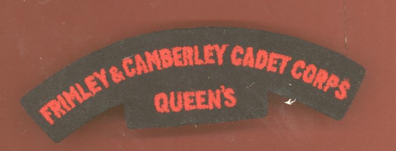 FRIMLEY & CAMBERLEY CADET CORPS / QUEEN'S cloth shoulder title