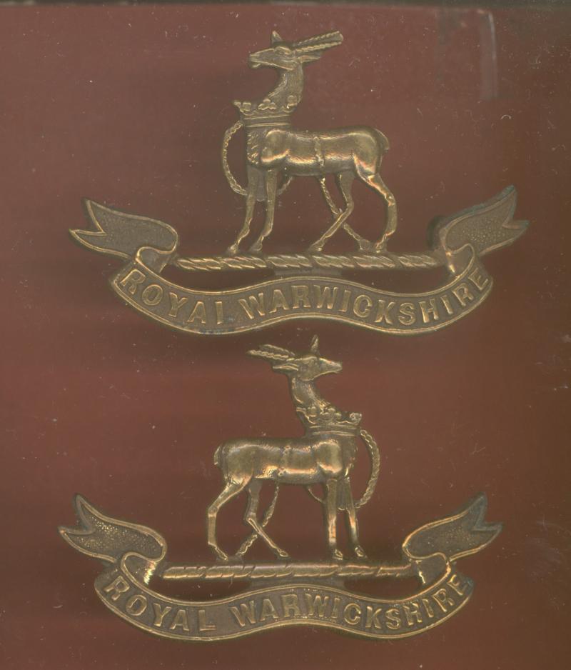 Royal Warwickshire Regiment Officer's OSD collar badges
