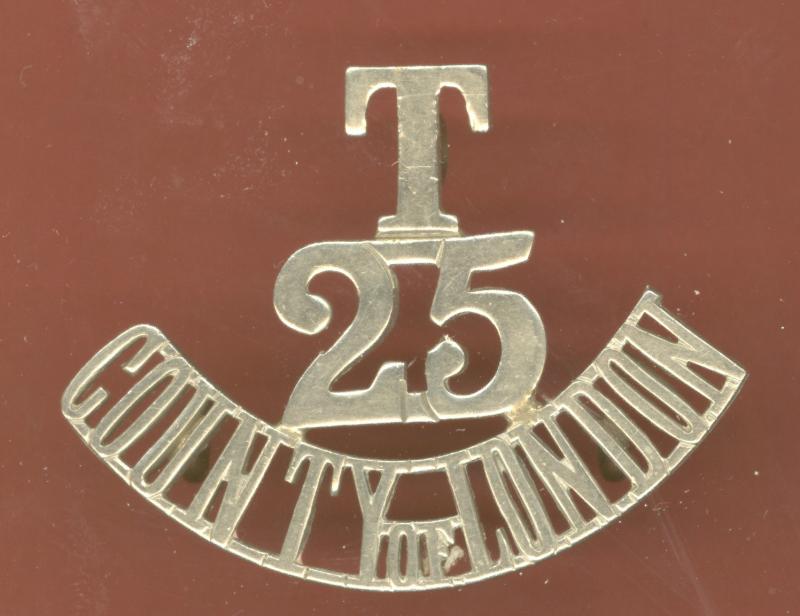 T / 25 / COUNTY of LONDON WW1 pre shoulder title
