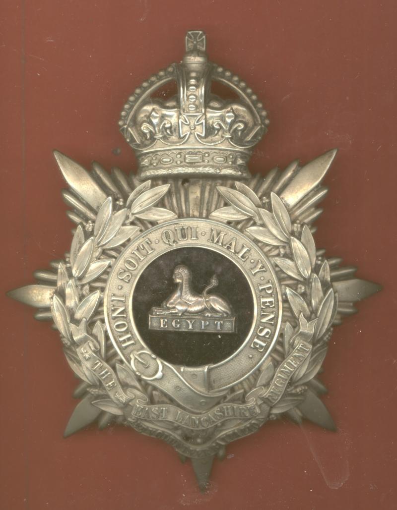 2nd VB east Lancashire Regiment Edwardian Officer s helmet plate