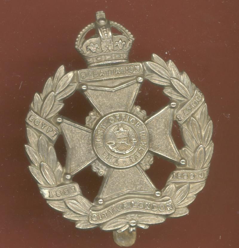 8th Bn.City of London Regt.Post Office Rifles OR's cap badge