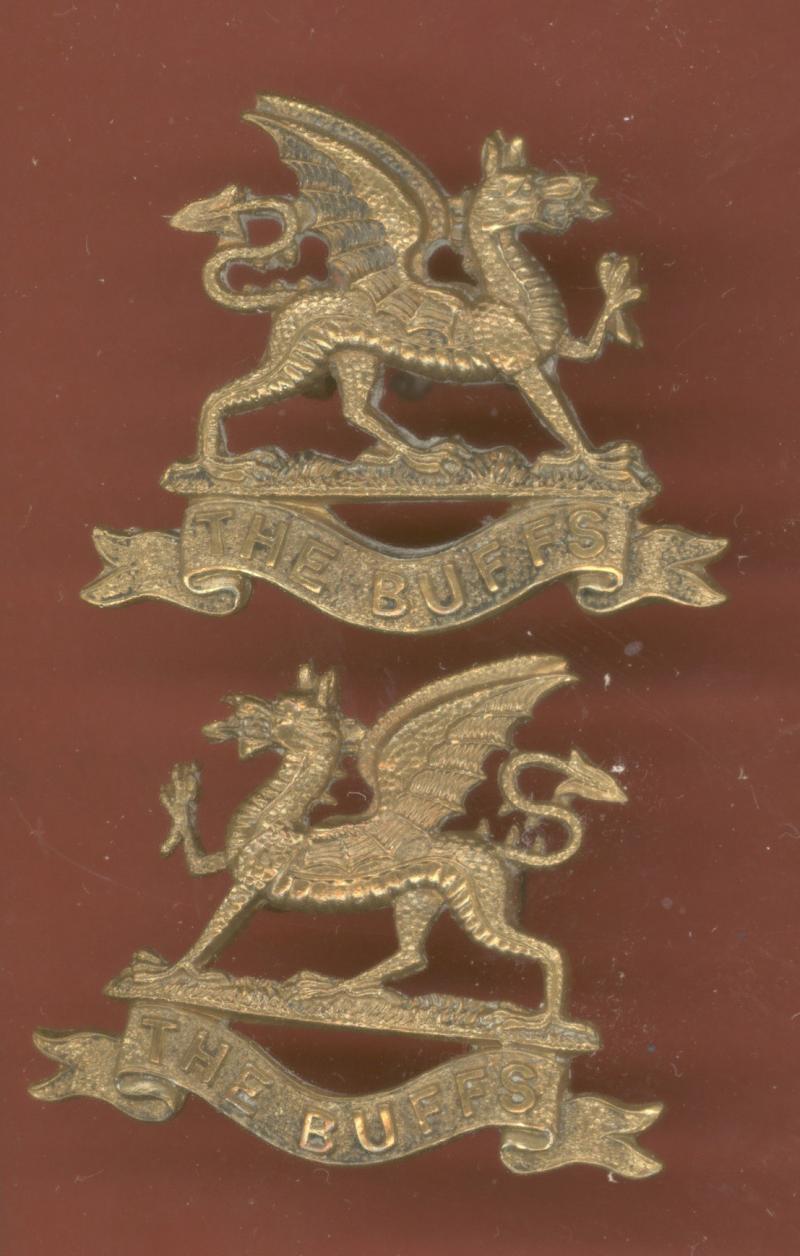 The Buffs Royal East Kent Regiment WW1 Officer's collar badges
