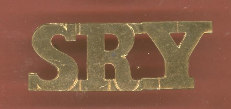 S R Y Sherwood Rangers Yeomanry shoulder title
