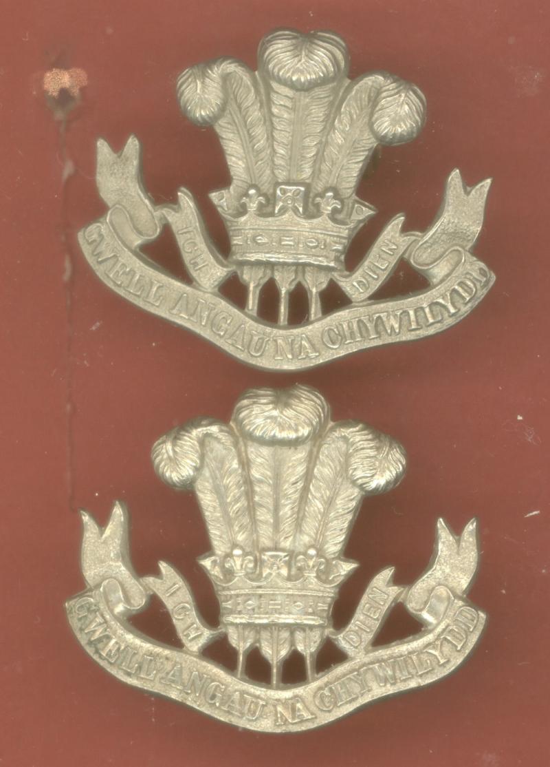 The Welch Regiment OR's collar badges