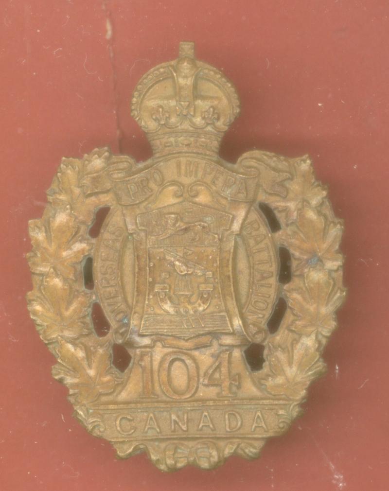 Canadian 104th Sussex New Brunswick Bn. WW1 CEF cap badge
