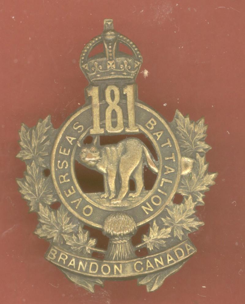 Canadian 181st Brandon Bn. WW1 CEF cap badge