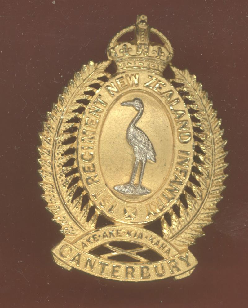 1st Regiment New Zealand Infantry(Canterbury) Officer's cap badge