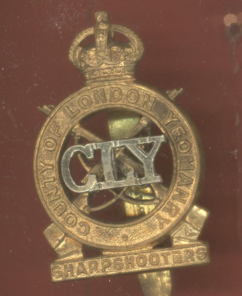 3rd / 4th County of London Yeomanry (Sharpshooters)WW2 OR's cap badge