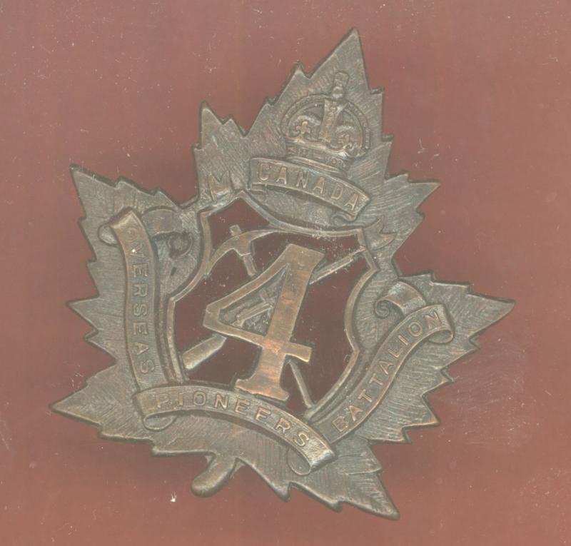 Canadian 4th Pioneer Bn. WW1 CEF cap badge