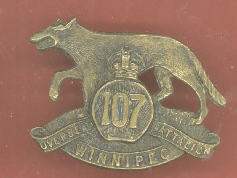 Canadian 107th Winnipeg Bn. WW1 CEF cap badge