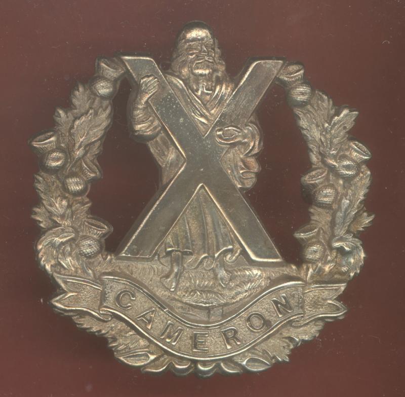 Scottish Q.O. Cameron Highlanders WW1 glengarry badge