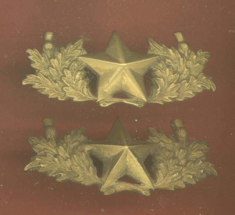 The 26th of Foot Cameronians Scottish Rifles Victorian OR's collar badges