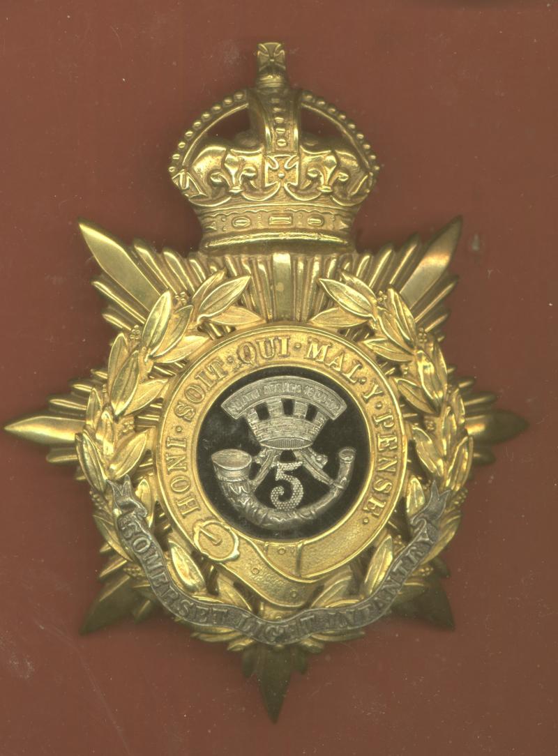 5th Bn The Prince Albert's (Somersetshire Light Infantry) Officer's helmet plate