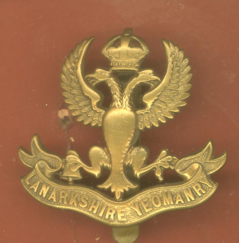 Scottish The Lanarkshire Yeomanry Or's cap badge