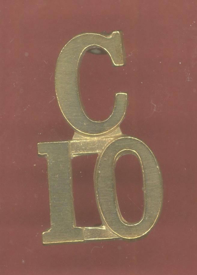 Canadian C/10 10th Battalion (Calgary, Alberta) WW1 CEF numeral badge