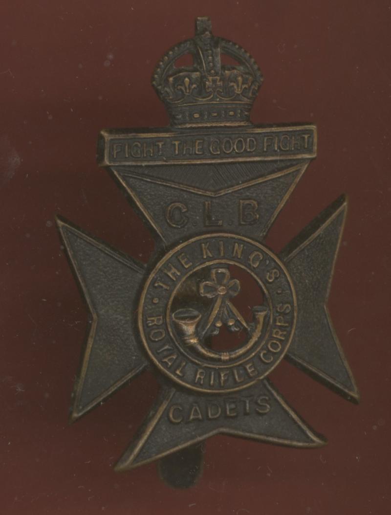 Church Lads Brigade, King's Royal Rifle Corps Cadets cap badge