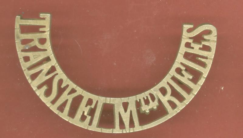 South African TRANSKEI MTD RIFLES Edwardian shoulder title