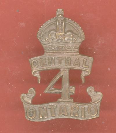 Canadian 4th Central Ontario Bn. WW1 CEF Officer's OSD collar badge