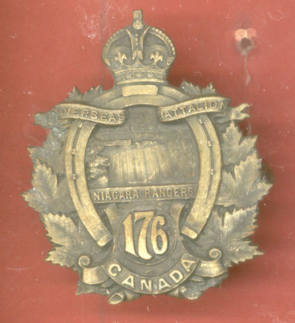 Canadian 176th Niagara Rangers, Welland County Bn. WW1 CEF cap badge