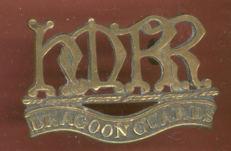 Boer War H.M.R.R. / DRAGOON GUARDS OR's collar / shoulder title