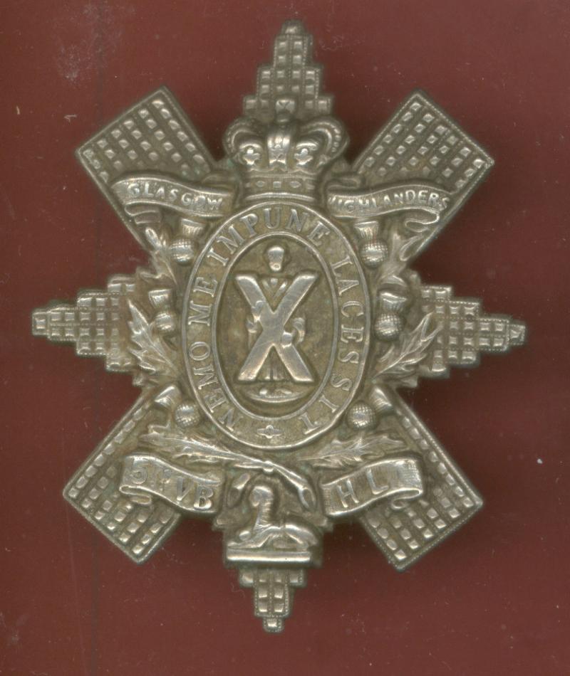 Scottish 5th VB Highland Light Infantry Victorian glengarry badge