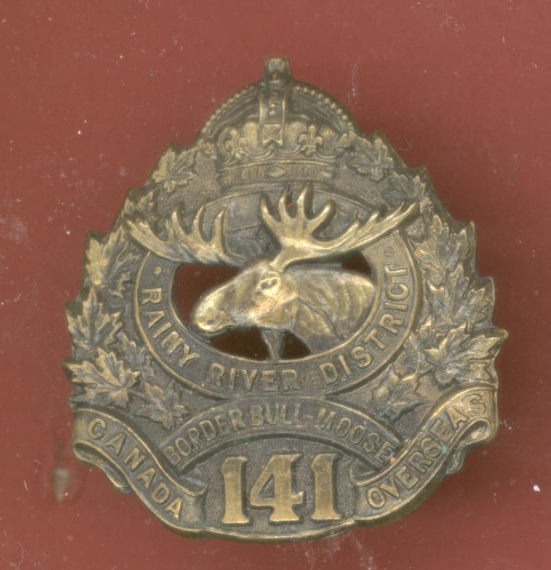 Canadian 141st Rainy River Bn. WW1 CEF cap badge
