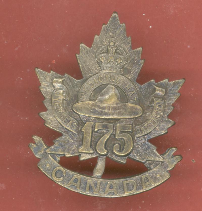 Canadian 175th Medicine Hat, Alberta Bn. WW1 CEF cap badge