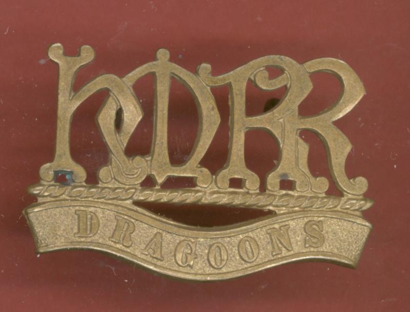 Boer War H.M.R.R. / DRAGOONS collar / shoulder title