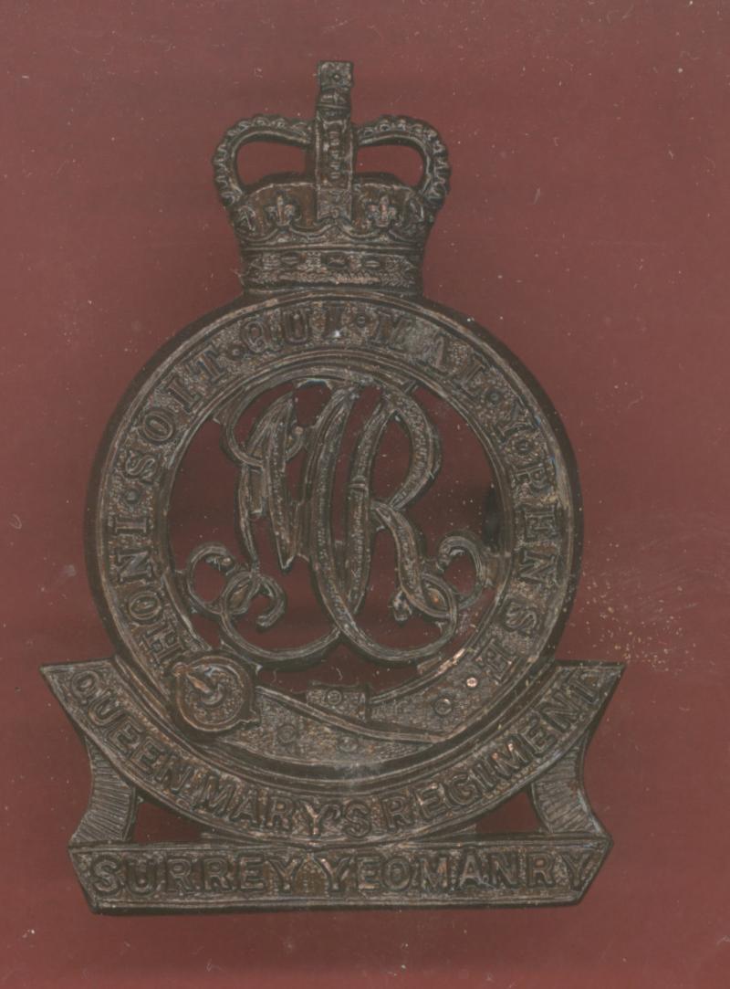 Queen Marys Regiment Surrey Yeomanry Officer's OSD cap badge